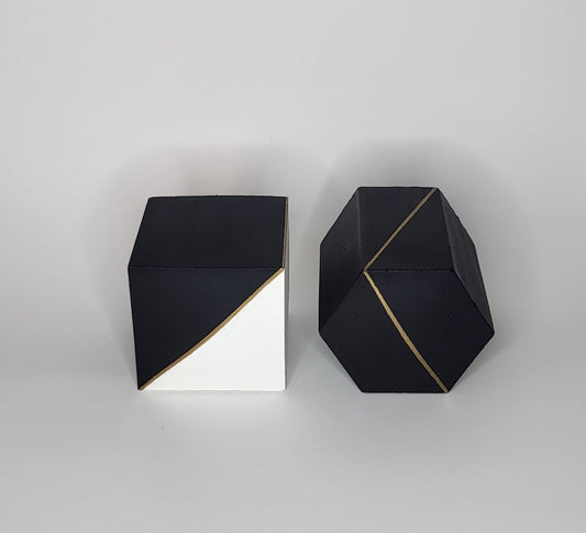 Black/White & Gold Decorative Bookends